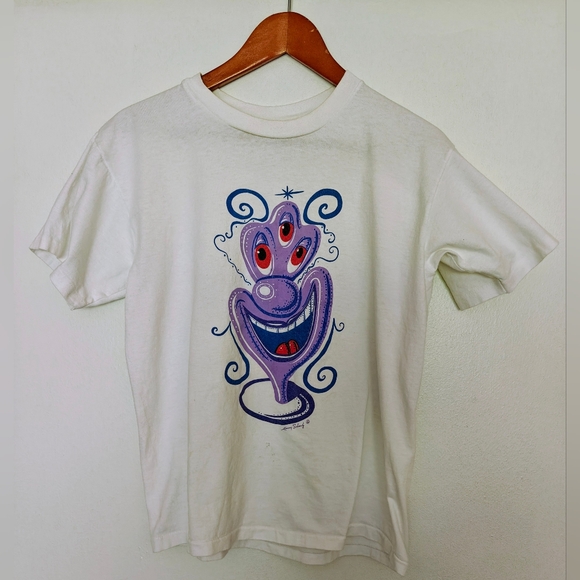Vintage 1990s Kenny Scharf T-shirt Size Medium Rare Y2K Art